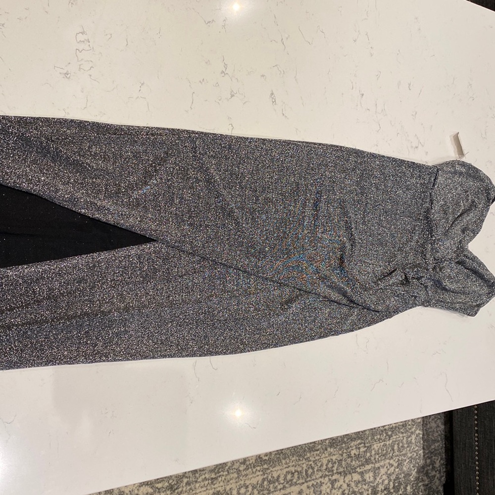 Silver high slit gown